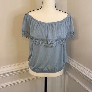 Paper Tee Crotchet Off Shoulder Blouse Top Size M